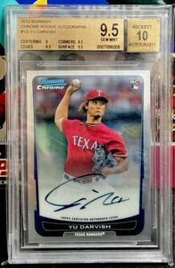 【BGS9.5-10】ダルビッシュ有 2012 TOPPS BOWMAN Chrome auto 直筆サインカード 現パドレス ドジャース レンジャーズ 極美品 RC