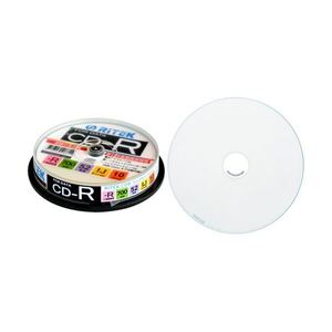 【新品】(まとめ) RITEK データ用CD-R 700MB1-52倍速 ホワイトワイドプリンタブル スピンドルケース CD-R700EXWP.10R