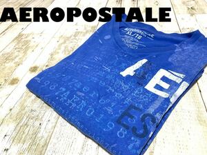 ☆送料無料☆ AEROPOSTALE エアロポステール 海外直輸入 古着 半袖 Tシャツ メンズ XL ブルー トップス 中古 即決