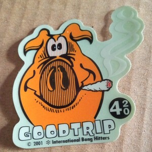 即決 ＧＯＯＤ ＴＲＩＰ ４２０ ステッカーシールデカールアメリカン雑貨ガレージヘルメットオイルタンクＰＩＧ