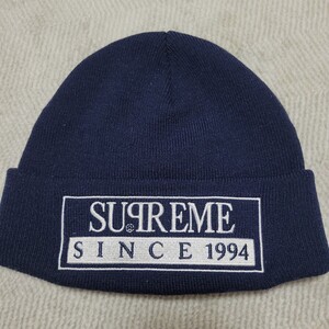 supreme シュプリーム ニット帽 ビーニー ニットキャップ 帽子 Beanie ネイビー 1円からスタート