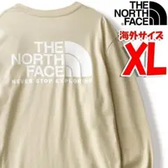 ノースフェイス ロンT 長袖Tシャツ 海外XL 日本3L相当 ベージュ tbk