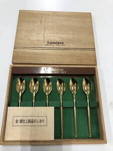 Lumiere　ルミエール　カトラリー　スプーン６本セット　ゴールドカラー　お茶　ティータイム　食器　未使用品　長期保管品