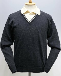 BASCO (バスコ) Lamb Wool Knit Shirts / ラムウール ニットシャツ 美品 ブラック size S/P