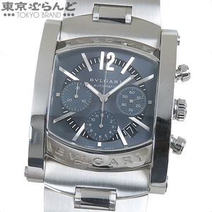 101761472 1円 ブルガリ BVLGARI アショーマ クロノグラフ AA48SCH グレー SS オートマチック デイト 箱・保証書付き 腕時計 メンズ 自動巻