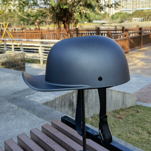 ハーフヘルメット　人気　半キャップヘルメット レトロ 野球帽 ヴィンテージスタイル 軽量 男女兼用 4色　艶消しグレー　サイズ：Ｌ