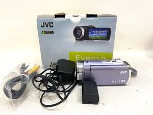 R5A731◆ジャンク品◆ JVC エブリオ Everio ハイビジョンメモリームービー デジタルビデオカメラ ビデオカメラ バッテリー 充電器 箱付き