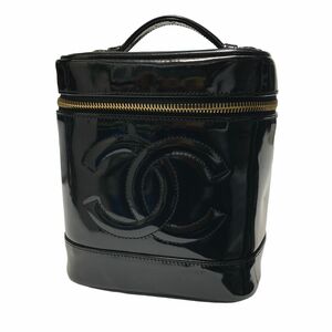 【中古】 CHANEL シャネル バニティバッグ 化粧ポーチ A01998 縦型 パテントレザー レディース 23045752 AO