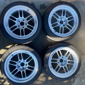 美品 タイヤ付 ENKEI RPF1 17インチ 9.5J +18 235/40R17 4本通し PCD114.3 5h ケンダ カイザー KR20 エンケイ ハイパーシルバー