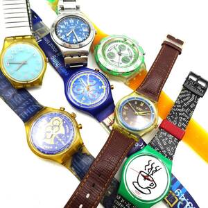 7714121-10【おまとめ品】スウォッチ/Swatch/現状品/７本/QZ/クオーツ/時計/腕時計/パーツ取り