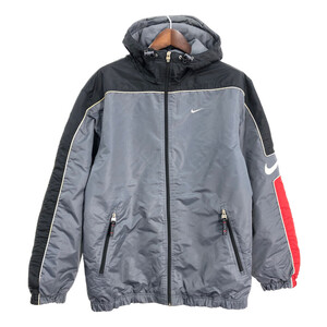 00年代 NIKE ナイキ 中綿 ナイロン ジャケット スポーツ グレー (メンズ M) 中古 古着 R8576