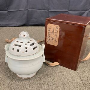 $【売り切り】 双耳香炉 青磁 茶道具 李朝 古美術品 工芸品 骨董 陶器 耳付き 古民芸 朝鮮