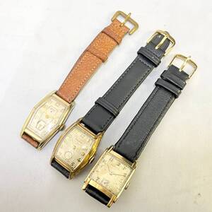 BKg096I 60 手巻き 腕時計 3点 まとめ HAMILTON ハミルトン /ELGIN エルジン/BULOVA ブローバ スモセコ スモールセコンド スクエア レトロ