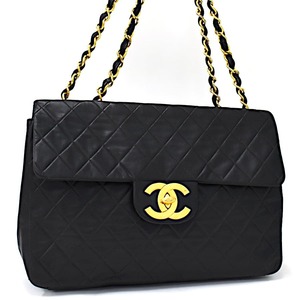 セール シャネル チェーンショルダーバッグ デカマトラッセ A01094 ターンロック ココ レザー ブラック CHANEL