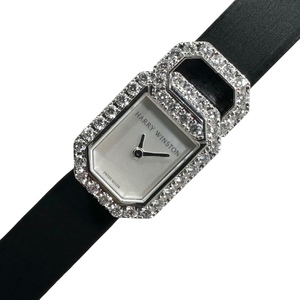 ハリーウィンストン HARRY WINSTON リンク シグネチャー ホワイトシェル HJTQHM18WW036 K18WG 腕時計 レディース 中古