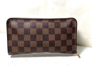 886 1円 ■極美品■ LOUIS VUITTON ルイヴィトン N61728 ダミエ ポルトモネジップ ラウンドファスナー 長財布 ウォレット ブラウン系