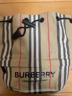 BURBERRY アイコンストライプ 巾着 バッグ ナイロン 手提げ