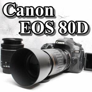 【超高画質＆WiFi搭載＆高性能】Canon キャノン EOS 80D デジタル一眼レフカメラ ダブルレンズ