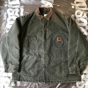 USA製　Carhartt チョアコート　カバーオール　カーハート ビンテージ デトロイト　トラディショナル　ジャケット　アクティブ　MOS 深緑