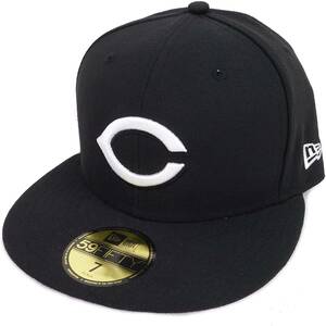 New Era ニューエラ MLB シンシナティ レッズ グレーバイザー ベースボールキャップ (ブラック) 7 5/8 60.6cm [並行輸入品]