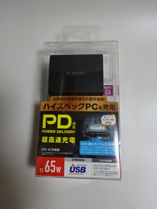 エレコム USB AC充電器(USB PD65W) ACDC-PD1165BK