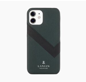 【送料無料】LANVIN COLLECTION ランバン コレクション iPhone 11 /XR ワイヤレス 充電 カード ポケット スリム ダーク グリーン《A63》