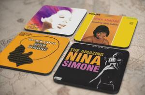 人気レア!《ニーナ・シモン- Nina Simone》オリジナル・アルバム ジャケット デザイン コルク製 コースター 4個セット-9-12(3)