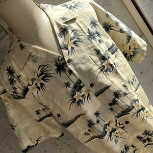 U.S Used Vintage Clothing Aloha Shirt RJC LTD, アメリカ古着 ビンテージ アロハシャツ 70年代 ロバートJ.クランシー L ココナッツ