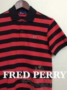 フレッドペリーFREDPERRY ポロシャツ男性メンズ ボーダー ファッション 衣類 Sサイズ ～～▽