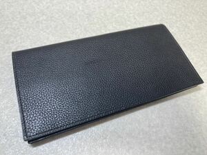 新品　ヒロアン（日）　長財布【通しマチ束入】　ブラック　国産天然しぼ革（姫路レザー）　旧ロゴ　日本製　現行定価３．５万円