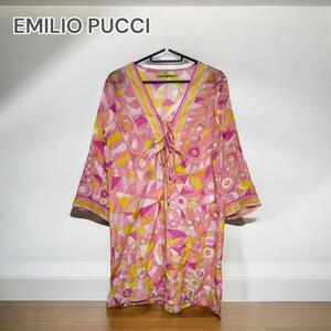 EMILIO PUCCI 幾何学柄チュニックドレス ピンク系