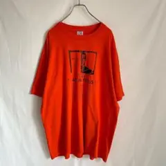 90s アートTシャツ 古着 橙 オレンジ USA製 ヴィンテージ ビンテージ