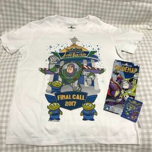 香港ディズニー バズライトイヤー アストロブラスター ファイナルコール 2017 Ｔシャツ Sサイズ ガイドマップ ステッカー トイストーリー