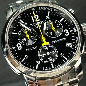 美品 TISSOT ティソ PRC200 TKM-JA-17902 腕時計 クオーツ アナログ クロノグラフ カレンダー ステンレススチール メンズ 動作確認済み