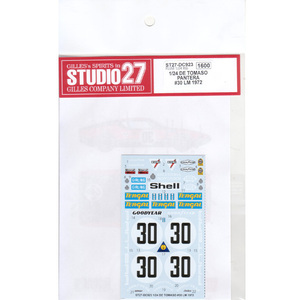 【STUDIO27】1/24 DE TOMASO #30 LM 1972デカール