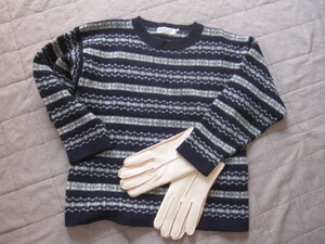 スコットランド製　マク・ロイMac　Roy　手編みのニット　セーター38☆ショップクリーニング済☆暖かくかわいい