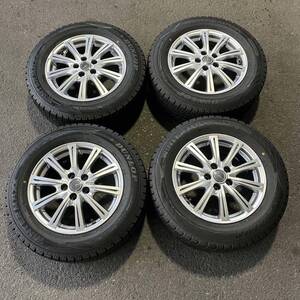 【5233】195/65R15 4本セット冬タイヤDUNLOP WINTERMAXX WM02バリ山【2021年】アルミンホイール 15X6J PCD100/5H