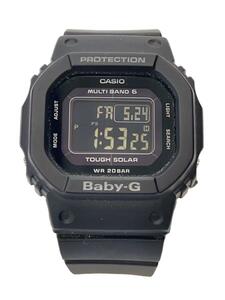 CASIO◆ソーラー腕時計・Baby-G/デジタル/ラバー/BLK/BLK