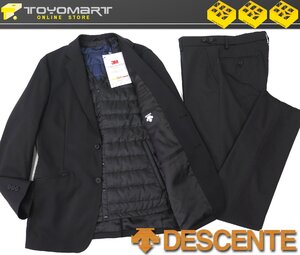 3136●DESCENTE デサント●7751　新品 【3M THINSULATE シンサレート 中綿ベスト】 スタイリッシュ ３ピーススーツ　ブラック/AB6