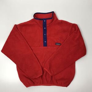 patagonia パタゴニア 古着 フリース キッズサイズ 赤 定番プルオーバー 