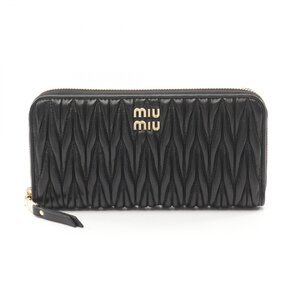 ミュウ ミュウ MATELASSE マテラッセ ブランドオフ Miu Miu レザー ラウンド長財布 レザー レディース