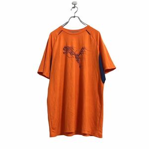 PUMA 半袖 プリント Tシャツ XL オレンジ ネイビー プーマ スポーツ 古着卸 アメリカ仕入 a506-6455