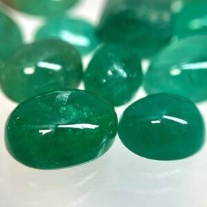 1円〜!!(天然エメラルドおまとめ19ct)d 約3.8g ルース 裸石 宝石 ジュエリー jewelry emerald ベリル カボション　大粒 w3/63