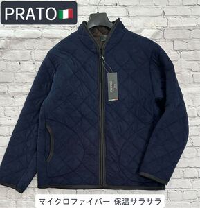 PRATO 【マイクロファイバー 裏起毛 保温】キルティング ジャケット ブルゾン Lサイズ