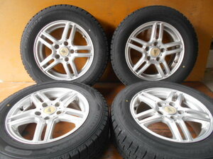 EA5285 アルミ ダンロップ WINTER MAXX WM02 195/65R15 4本セット バリ山 6J +50 114.3 2021年製 スタッドレス ノア ヴォクシー