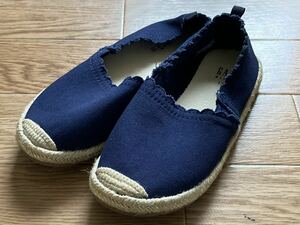 GAP 子供用 キッズ シューズ バレエシューズ スリッポン 19cm ネイビー 女の子用