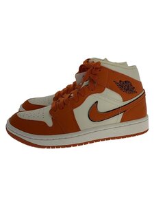 NIKE◆AIR JORDAN 1 MID SE_エアジョーダン 1 ミッド SE/US7.5/ORN/フェイクレザー