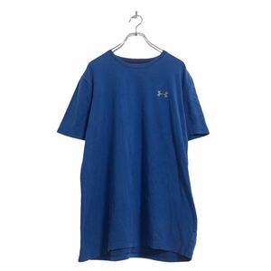 UNDER ARMOUR 半袖 ロゴ Tシャツ L ブルー アンダーアーマー ワンポイントロゴ スポーツ 古着卸 アメリカ仕入 a506-6338