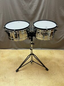 S157 中古品(+) 楽器 ティンバレス Pearl Primero Pro Timbales PTE-1314 パール プリメーロ・プロ　ケース付