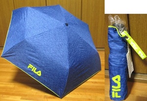 *新品*FILA*3段折りたたみ傘*ブルー*風に強い！耐風骨仕様*アルミグラスファイバー*フィラ*雨傘*